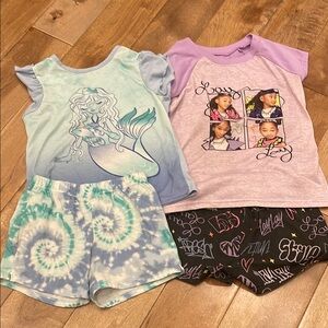 Mermaid and Graphic Tee with Shorts Set